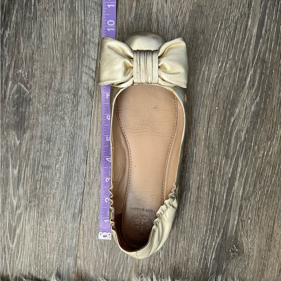 ⚜️ Tory Burch Metallic Gold Divine Bow Ballet Flats Shoe ⚜️ - Picture 8 of 8
